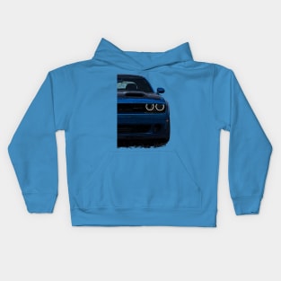 Challenger's Aura: Dodge Challenger Front Body Posterize Car Design for Teen Enthusiasts Kids Hoodie